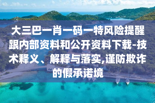 大三巴一肖一码一特风险提醒跟内部资料和公开资料下载-技术释义、解释与落实,谨防欺诈的假承诺境