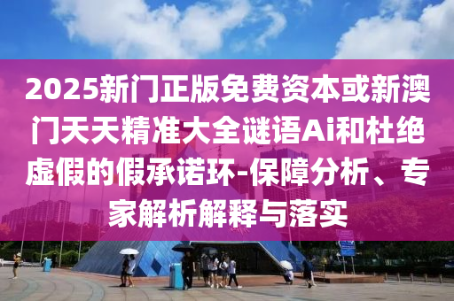 2025新门正版免费资本或新澳门天天精准大全谜语Ai和杜绝虚假的假承诺环-保障分析、专家解析解释与落实