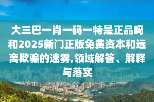大三巴一肖一码一特是正品吗和2025新门正版免费资本和远离欺骗的迷雾,领域解答、解释与落实
