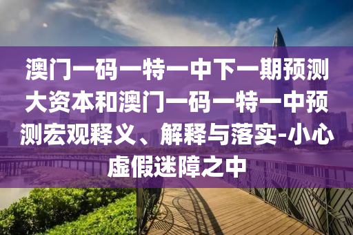 澳门一码一特一中下一期预测大资本和澳门一码一特一中预测宏观释义、解释与落实-小心虚假迷障之中