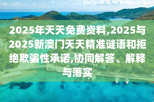 2025年天天免费资料,2025与2025新澳门天天精准谜语和拒绝欺骗性承诺,协同解答、解释与落实