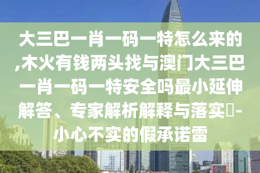大三巴一肖一码一特怎么来的,木火有钱两头找与澳门大三巴一肖一码一特安全吗最小延伸解答、专家解析解释与落实​-小心不实的假承诺雷